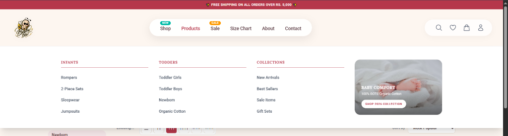BabyBee Toddler E-commerce screenshot 1